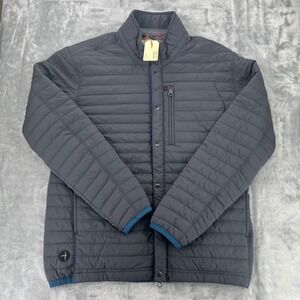 New! Relwen Windzip Jacket Mens L Dark Gray Quilted Full Zip Snap Mock Huckberry